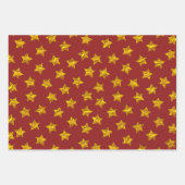 Gold Star Wrapping Papier - Elegante Kerst Inpakpapier Vel (Voorkant 2)