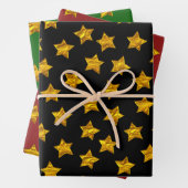 Gold Star Wrapping Papier - Elegante Kerst Inpakpapier Vel (In situ)
