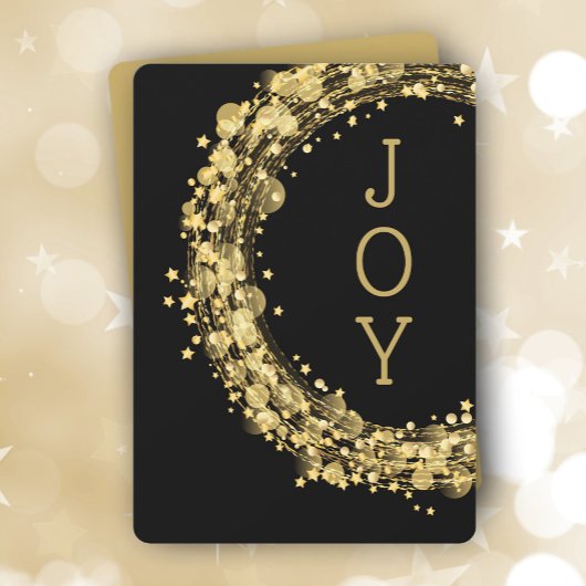 Gold Star Wreath op zwarte kerst niet-foto van fot Feestdagenkaart