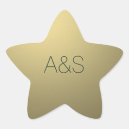 Gold Star Zakelijk Vakantie Monogram Ster Sticker