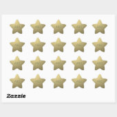 Gold Star Zakelijk Vakantie Monogram Ster Sticker (Vel)