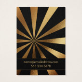 Gold Starburst Black Earring Holder Display Kaart (Achterkant)