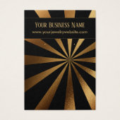 Gold Starburst Black Earring Holder Display Kaart (Voorkant)