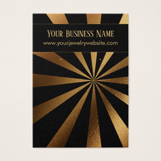 Gold Starburst Black Earring Holder Display Kaart (Voorkant)