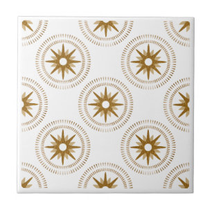 Gold Starburst Medallion gepatterd Tegeltje
