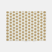 Gold Starburst Mid-Century Modern Pattern Fleece Deken (Voorkant (Horizontaal))