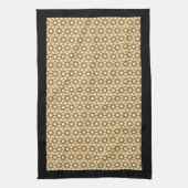 Gold  Starburst Patroon | Zwart Theedoek (Verticaal)