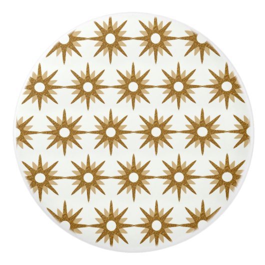 Gold Starburst Pattern Keramische Knop (Voorkant)