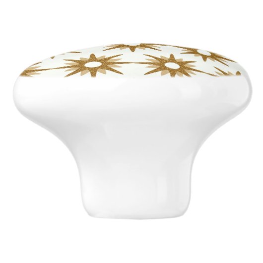 Gold Starburst Pattern Keramische Knop (Zijkant)