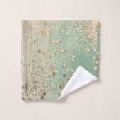 Gold Stardust op Zee Green Bad Handdoek (Wasdoekje)