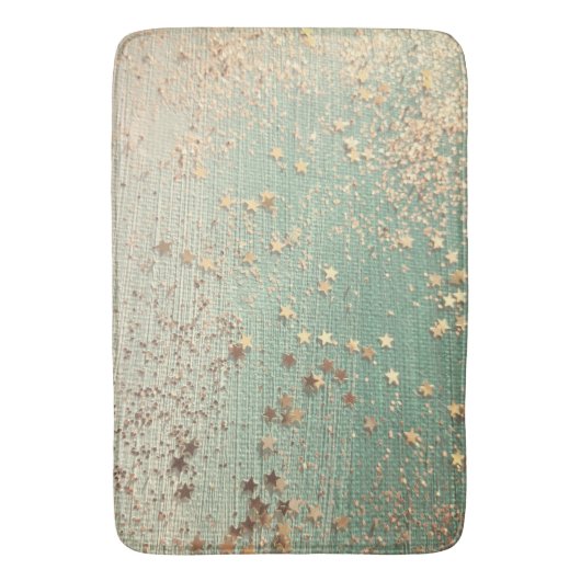 Gold Stardust op Zee Green  Badmat (Voorkant Verticaal)
