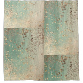 Gold Stardust op Zee Green  Douchegordijn (Voorkant)