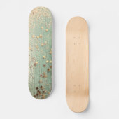 Gold Stardust op Zee Green Persoonlijk Skateboard (Voorkant)
