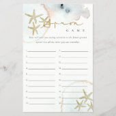 Gold Starfish Apron Memory Bridal Shower Game Flyer (Voorkant)