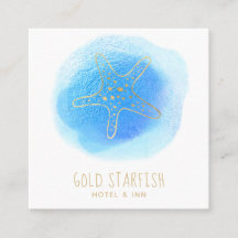 *~* Gold STARFISH Beach Ocean Zee White Blue Blob
