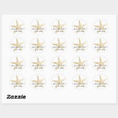 Gold Starfish Beach Wedding Save the Date Seal Ronde Sticker (Vel)