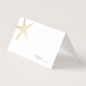 Gold Starfish Elegant Seashell Place Card Visitekaartje (Voorkant)