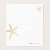 Gold Starfish Elegant Seashell Place Card Visitekaartje (Buitenkant ongevouwen)