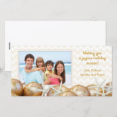 Gold Starfish kerstkaarten Feestdagenkaart (Voorkant / Achterkant)