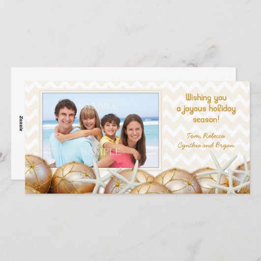 Gold Starfish kerstkaarten Feestdagenkaart (Voorkant / Achterkant)