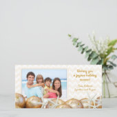 Gold Starfish kerstkaarten Feestdagenkaart (Staand voorkant)