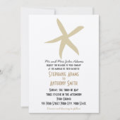 Gold Starfish Nautical Beach Wedding Kaart (Voorkant)