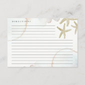 Gold Starfish Recipe For Bride Bridal Shower Card Informatiekaartje (Achterkant)