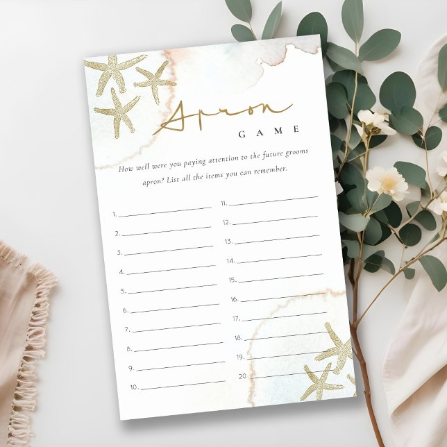 Gold Starfish Schort Memory Vrijgezellenfeest Spel (Creator heeft geüpload)