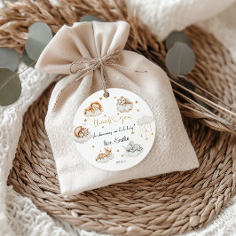 Gold Starry Woodland Safari Baby Dieren Bedankt Bedankjes Labels