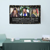 Gold Stars 3 Photo Collage Congrates Afstuderen zw Spandoek (Beurs)
