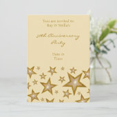 Gold Stars '50e Jubileum' verticale crème Kaart (Staand voorkant)