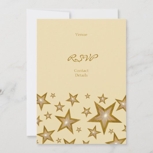 Gold Stars '50e Jubileum' verticale crème Kaart (Achterkant)