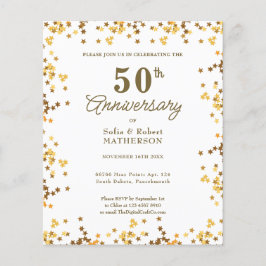 Gold Stars 50th Jubileum Budget Invitation