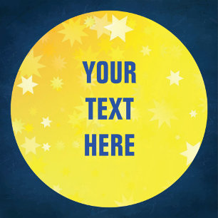 Gold Stars achtergrond met aangepaste tekst Ronde Sticker