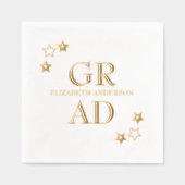 Gold Stars Afstudeerder Folie Servetten (Voorkant)