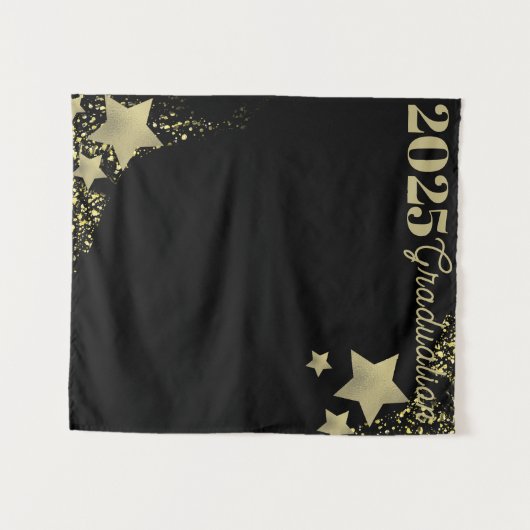 Gold Stars Afstuderen Achtergrond Wandkleed (Voorkant (horizontaal))