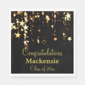 Gold Stars Afstuderen Servetten (Voorkant)