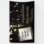 Gold Stars Afstuderen teken w / foto Spandoek (Verticaal)