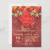 Gold Stars and Lights Corporate Kerstfeest Kaart (Voorkant)