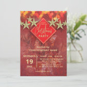 Gold Stars and Lights Corporate Kerstfeest Kaart (Staand voorkant)