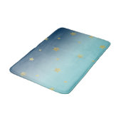 Gold Stars Aqua Blue Ombre Badmat (Gekanteld)