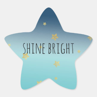 Gold Stars Aqua Blue Ombre gepersonaliseerde prijs Ster Sticker