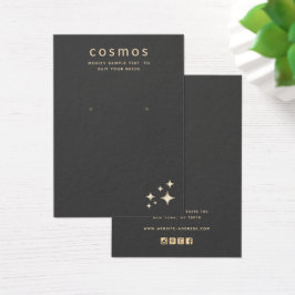 Gold Stars Astrology add Logo earing Display Card Visitekaartje