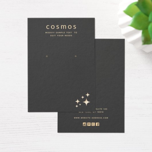 Gold Stars Astrology add Logo earing Display Card Visitekaartje (Bureau)