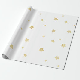 Gold Stars Baby shower Cadeaupapier