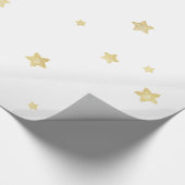 Gold Stars Baby shower Cadeaupapier (Hoek)
