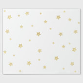 Gold Stars Baby shower Cadeaupapier (Vlak)