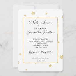 Gold Stars Baby shower Kaart