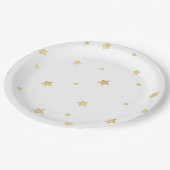 Gold Stars Baby shower Papieren Bordje (Gekanteld)