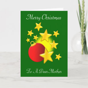 Gold Stars Bauble-moeder kerstmis Feestdagen Kaart